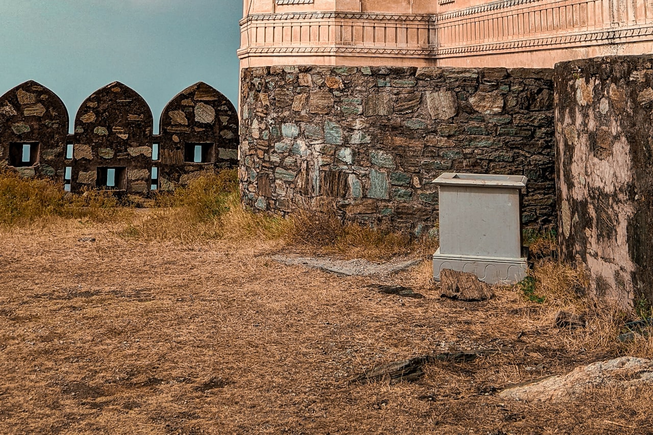 Detailed historic architecture in Rajasthan, India